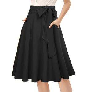Belle Poque high waisted black A-line skirt size S